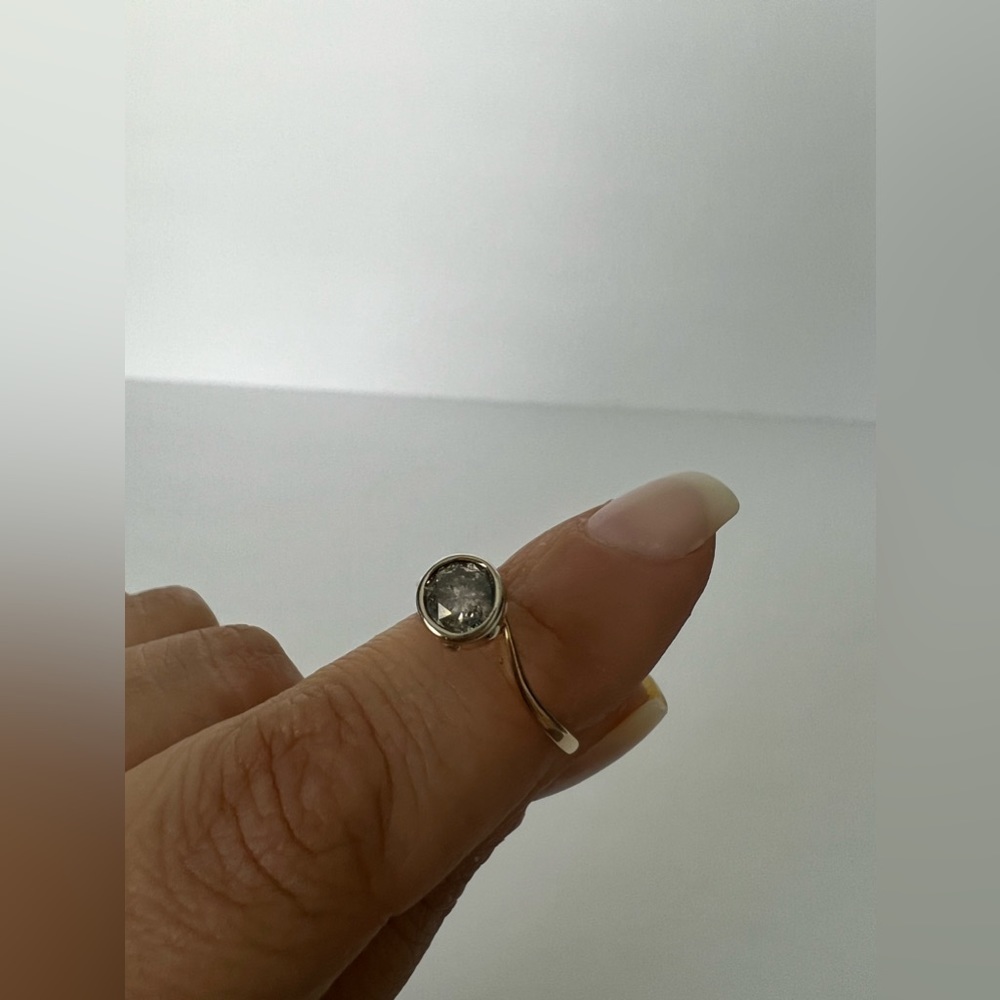 14k & Diamond Solitaire Engagement Ring - Picture 5 of 9